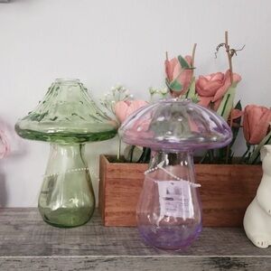 Target Spring Glass Mushroom Mini Vase Green and Purple